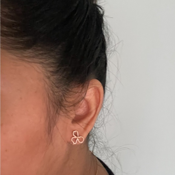 Tiffany & Co 18K rose gold and diamond paper‎ flower earrings - Picture 15 of 15